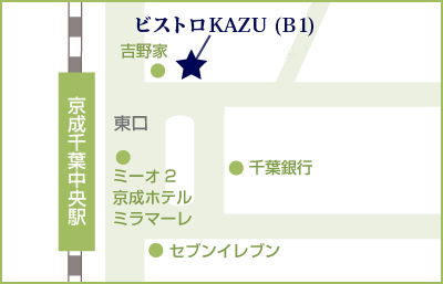 ビストロKAZUまでの地図